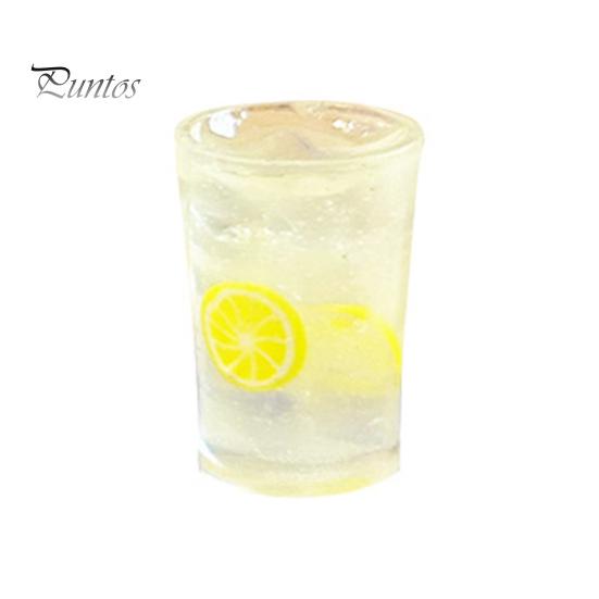Miniature Lemon Tea Set Realistic Dollhouse Furniture Tea Set Simulation Lemonade Kettle Cup Drink Model for 1:6 1:12 Scale Doll House Mini Landscapes
