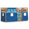 Vidaxl Bunk Bed with Curtains, Blue, 80X200 Cm, Pine