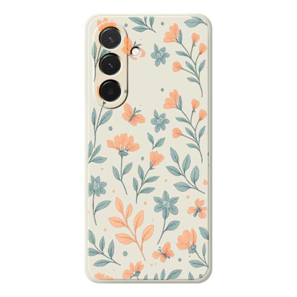 

For Samsung Galaxy A36 5G Case Yellow Flowers Pattern Printing Straight Edge TPU Phone Back Cover Beige