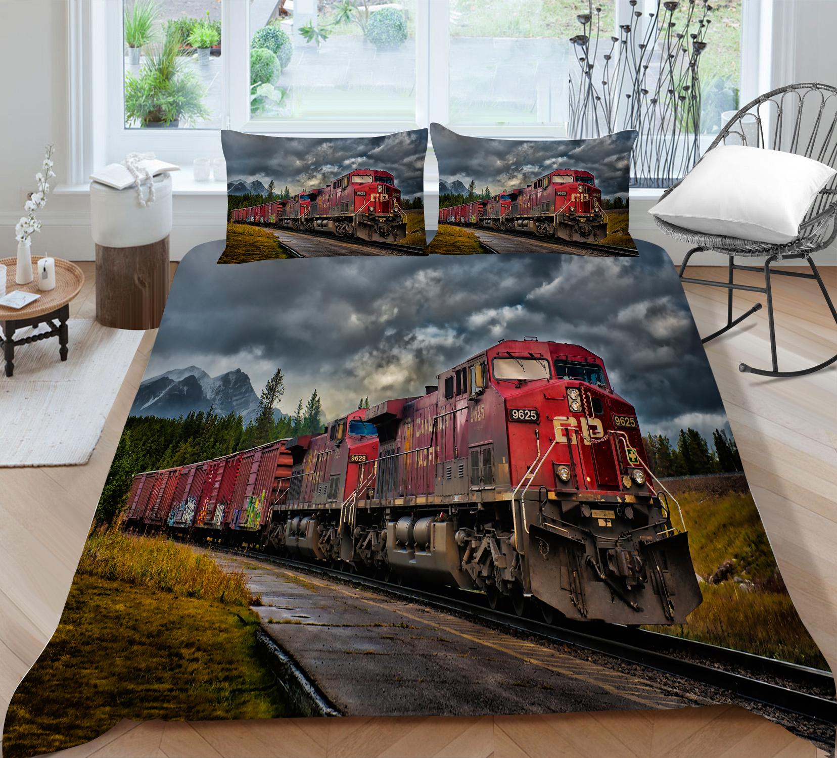 

Комплект постільної білизни 3D Трактор Розкішний автомобільний ковдр і наволочка 2/3 Повнорозмірний комплект постільної білизни AU/EU/DE/US AU Single 140x210cm