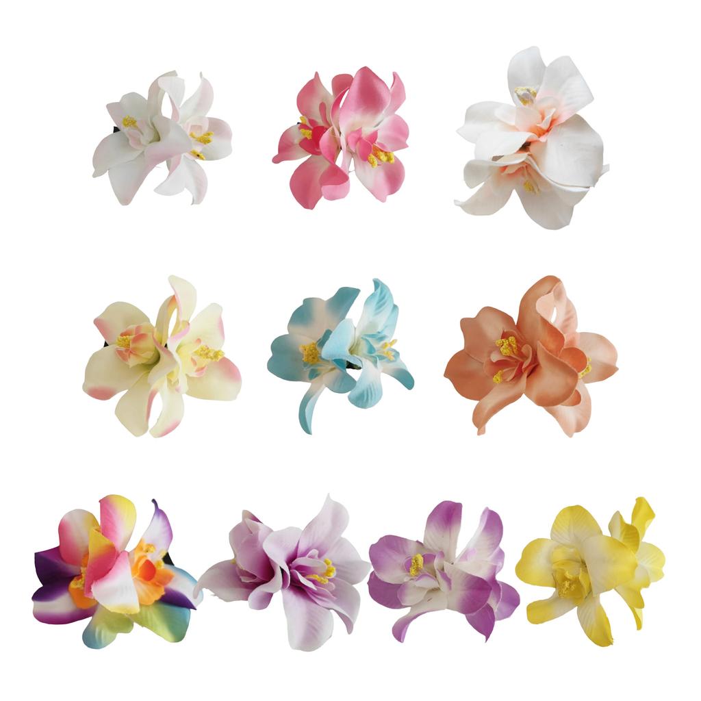 4Pcs Tropical Hibiscus Hair Clip Bohomian Floral Claw Clip for Women Girls Beach Party Accessories Practical Hairpin