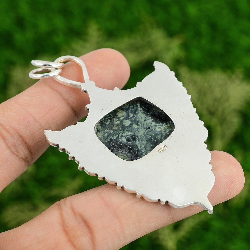 Daughters Day Sale 925 Sterling Silver Kambaba Jasper Stone Anniversary Pendant
