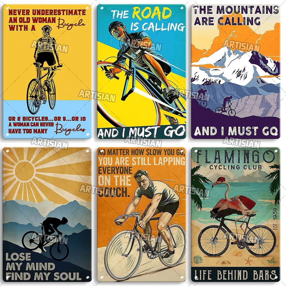 Artisian Cycling Metal Sign Bicycle Tin Poster Bike Decorative Plate Wall Decor Garage Bar Pub Club Hotel Cafe Kitchen Home