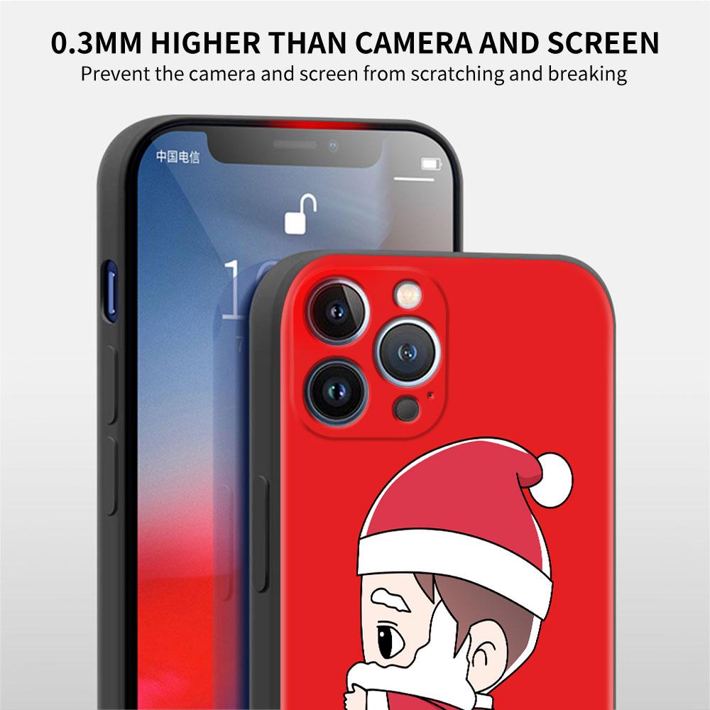 Custodia Funda natalizia per cartoni animati per Apple iPhone 14 11 13 12 Pro 7 XR X XS Max 8 Plus 6 6S 14Pro, custodia morbida nera per telefono