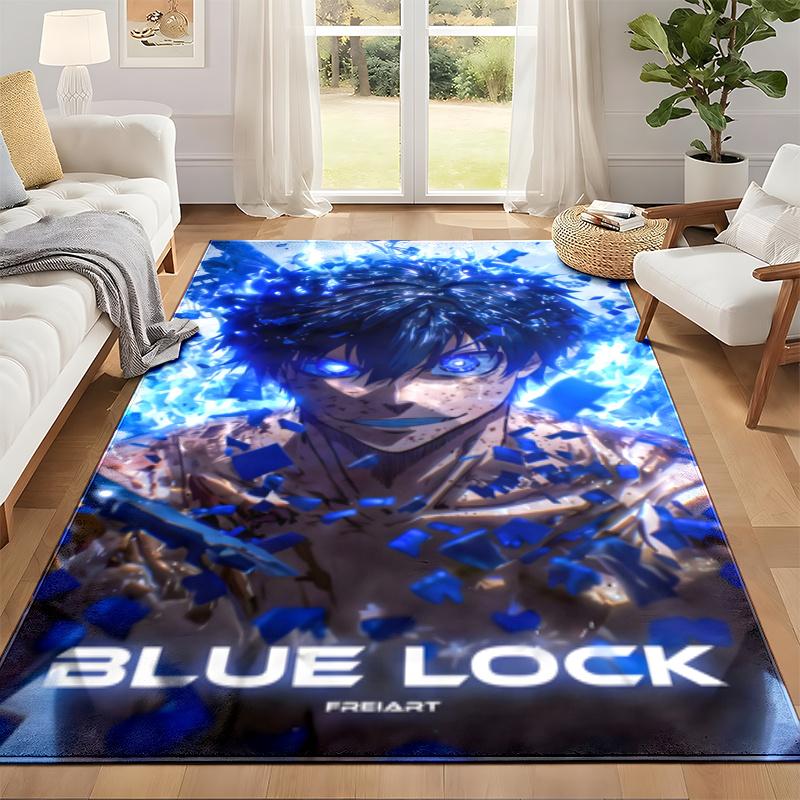 Blue Lock Carpet Door Mat for Living Room or Bedroom Protective Mat Under Chair Office Decoration Christmas Gift Birthday Present