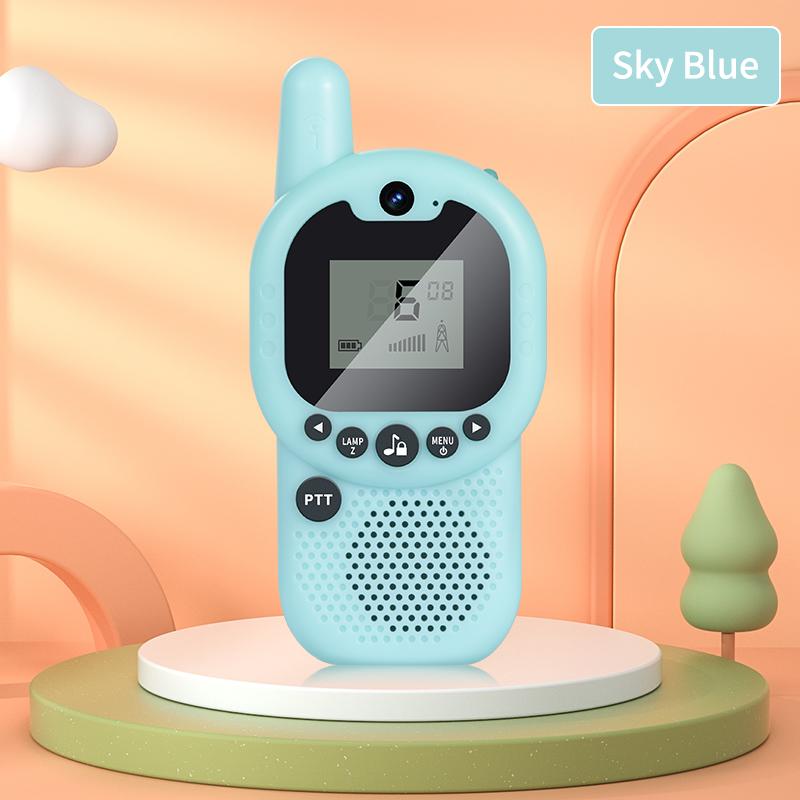 New 2 Pack Kids Walkie Talkies Toys Rechargeable Battery Walkie Talky 22 Channels 2 Way Radio 3KM Long Range for Children Gifts