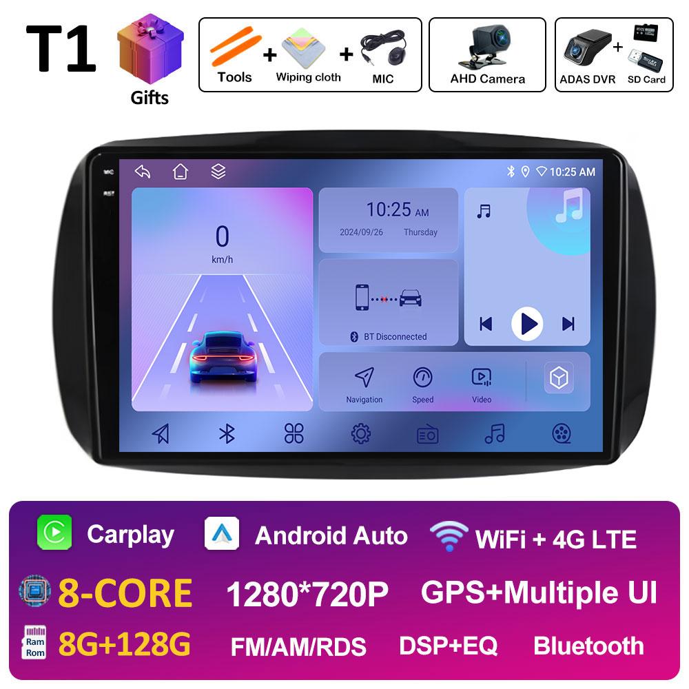 GPS Navigation For Mercedes Smart 453 Fortwo 2014 2015 2016 2017 - 2020 Android Auto DSP Stereo QLED IPS Screen 4G Accessories