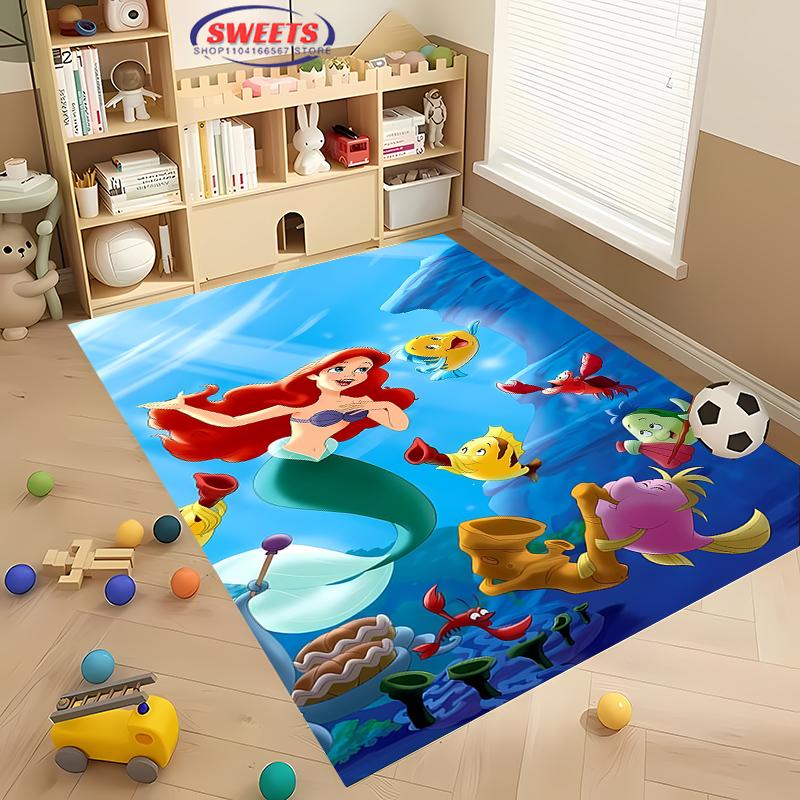 New Shelves! Little Mermaid Ariel Princess Carpet, Living Room Bedroom Office Area Kid's Room of Choice,Non-slip Mat Potdemiel