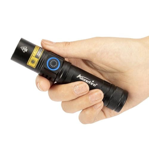 Alonefire SV38 5W 365nm Black Light UV Flashlight, USB C Type, Rechargeable, UV Anisakis Light, Wood's Light Inspection, Money Detector, Resin Curing,