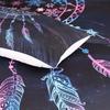 Comforter S Microfiber Moon Dreamcatcher Bedding Set Queen Size Feathers White Bed Set Beautiful Bedclothes Blck