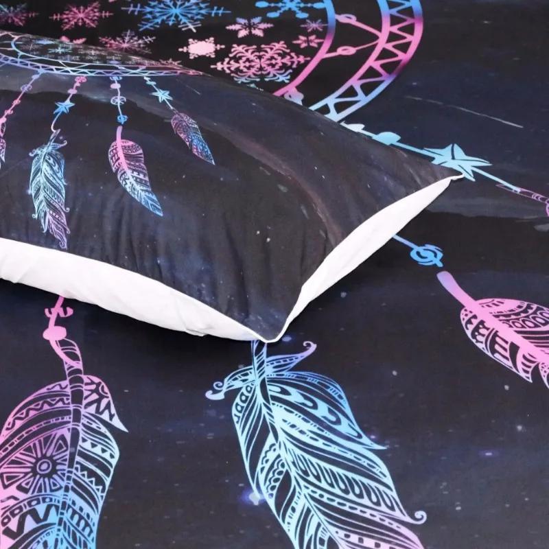 Comforter S Microfiber Moon Dreamcatcher Bedding Set Queen Size Feathers White Bed Set Beautiful Bedclothes Blck