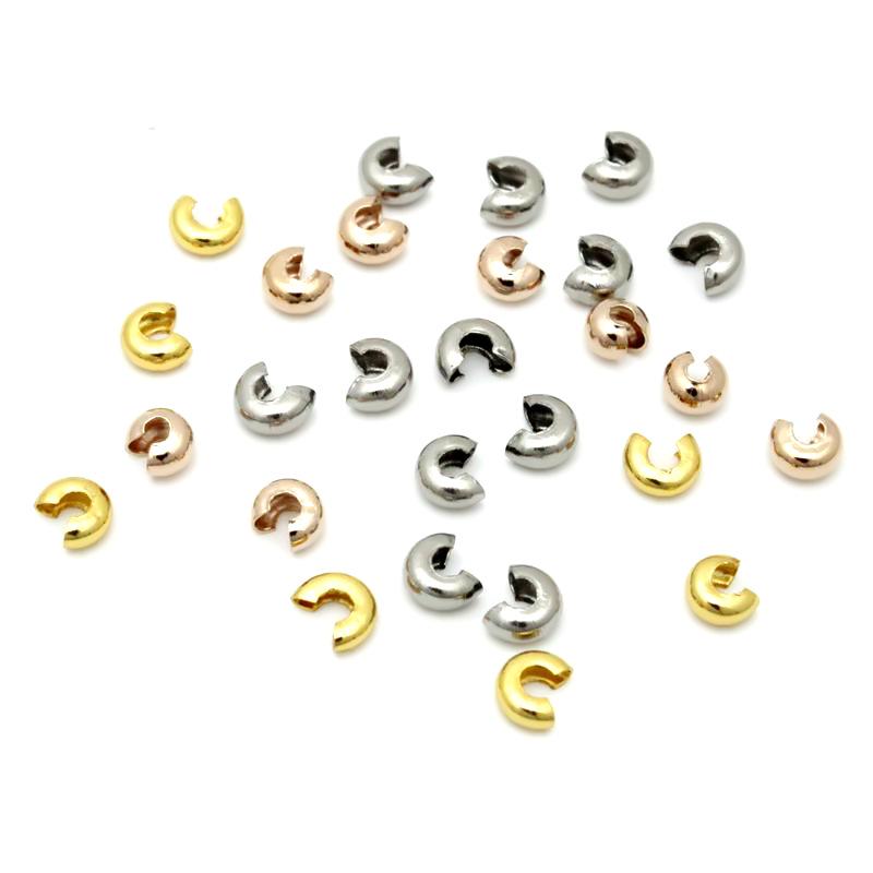 Stainless Steel Half-Moon Necklace End Cap and Positioning Bead for DIY Jewelry