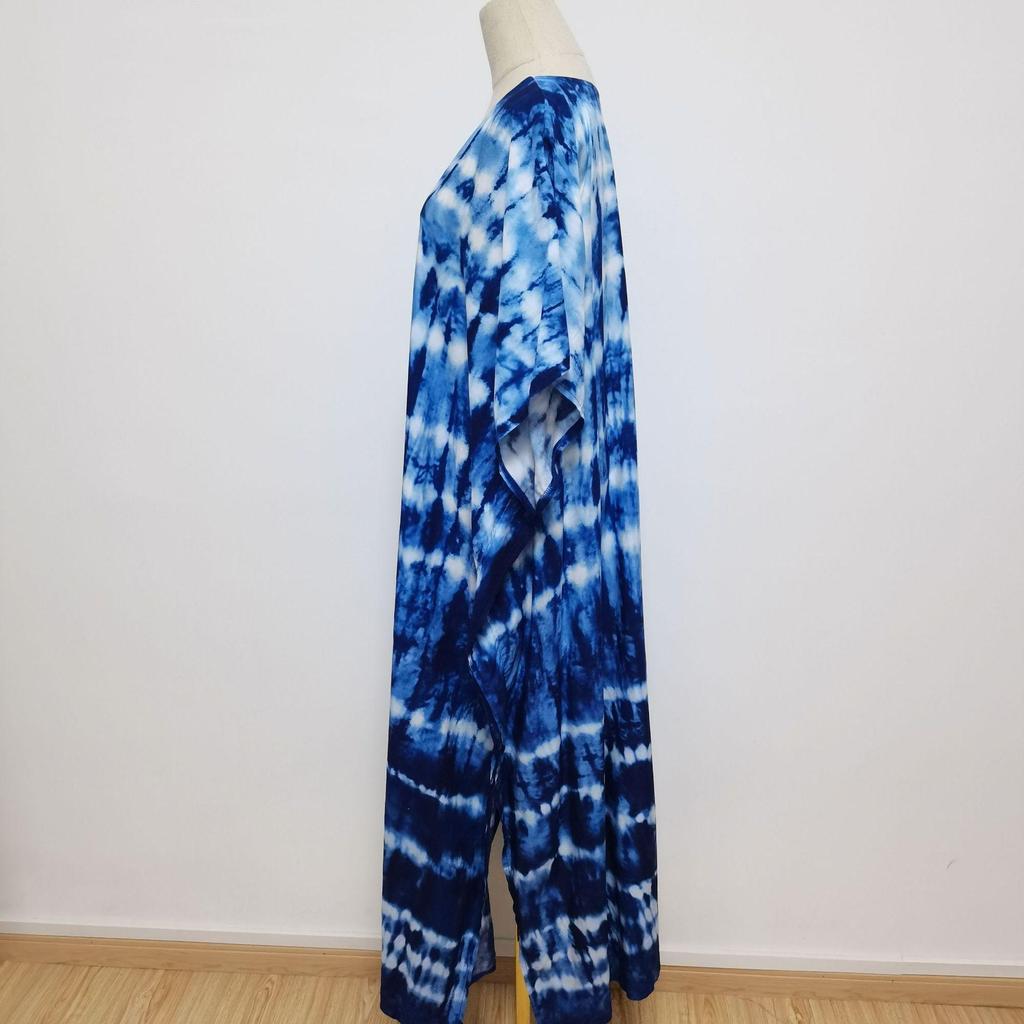 2022 European & American Beach Cover-up: Printed Long Robe & Bikini Sun Protection Dress