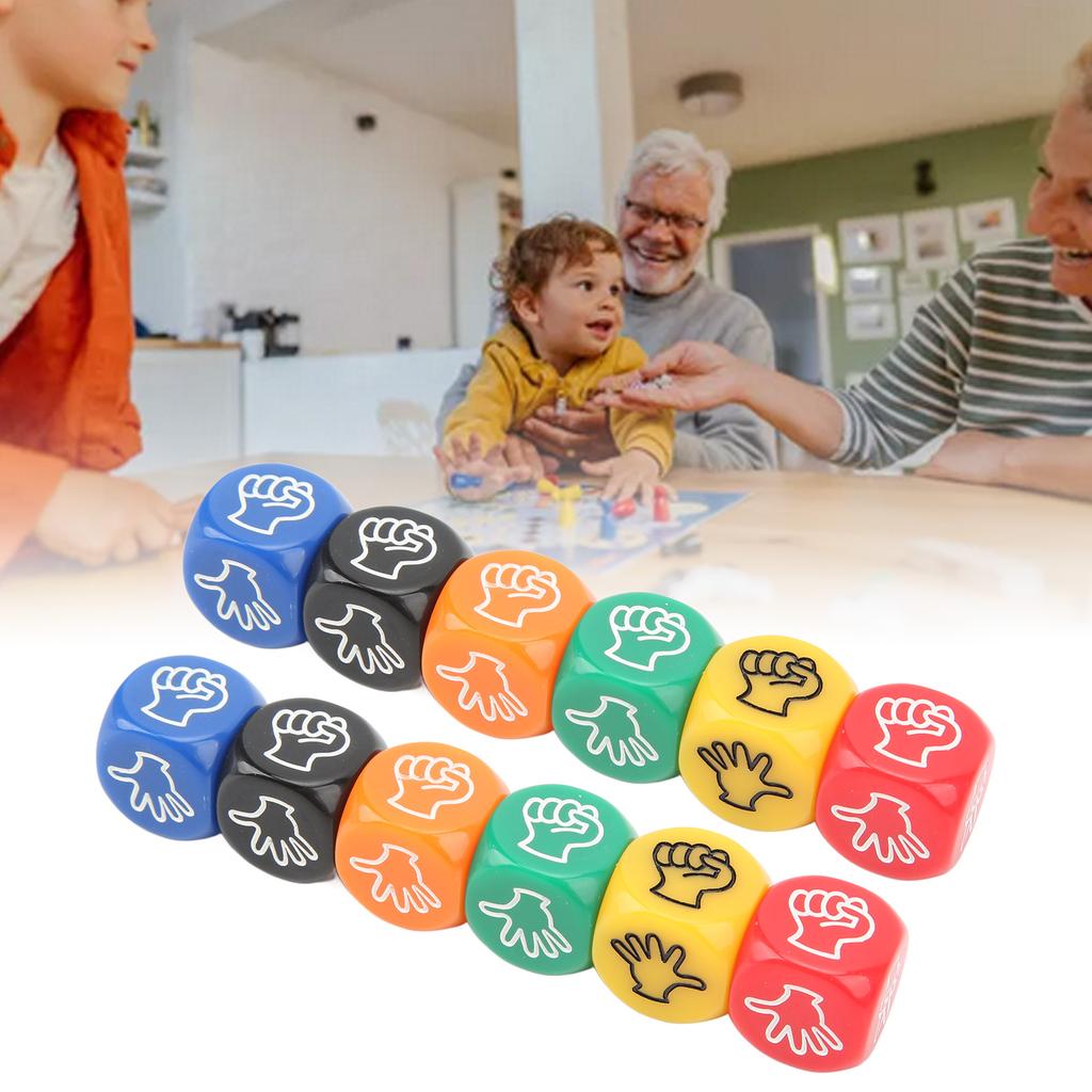 Finger-Ratespiel Würfel 6-seitig 6 Farben 20mm Schere Stein Papier Spielwürfel für Erwachsene Kinder Familienparty-Spielwürfel