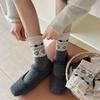 Winter Warm Fleece Vintage Small Floral Women's Socks, Versatile Socks for The Academy