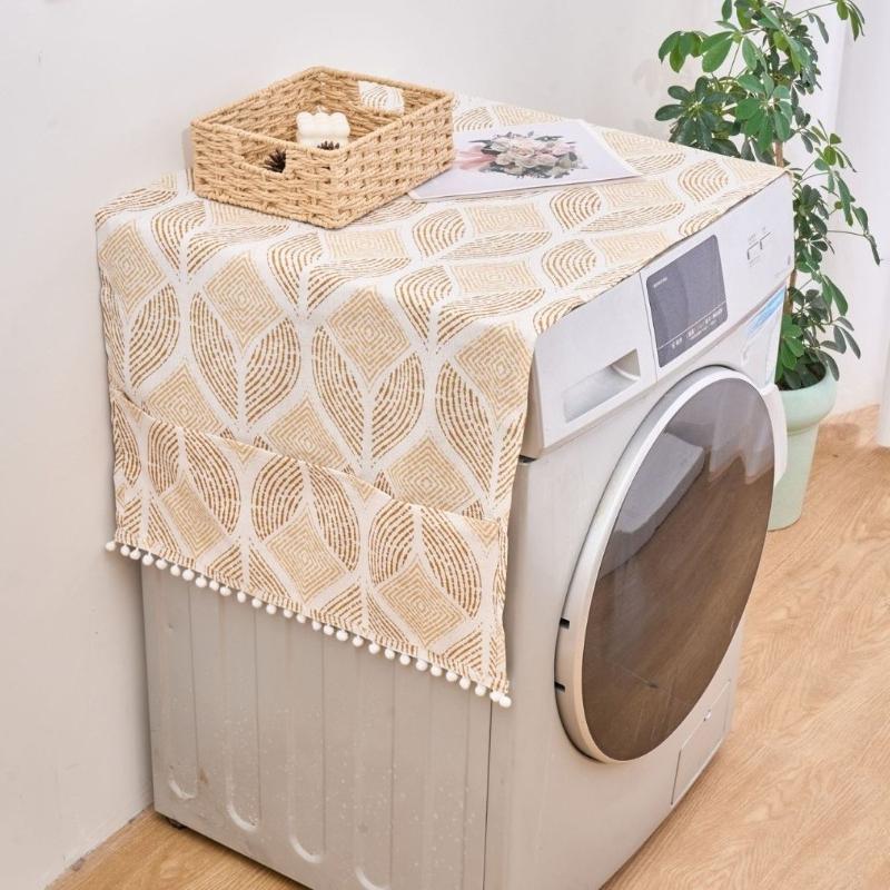 Polyester Cotton Dustproof Cover Cloth Washing Machine Refrigerator Microwave Oven Protective Cover,Home Decoration Cover Cloth