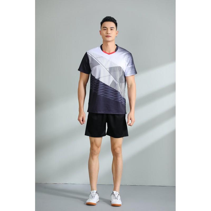 Men Women Badminton Shirts Short Sleeve Breathable Team Training Competition Tops