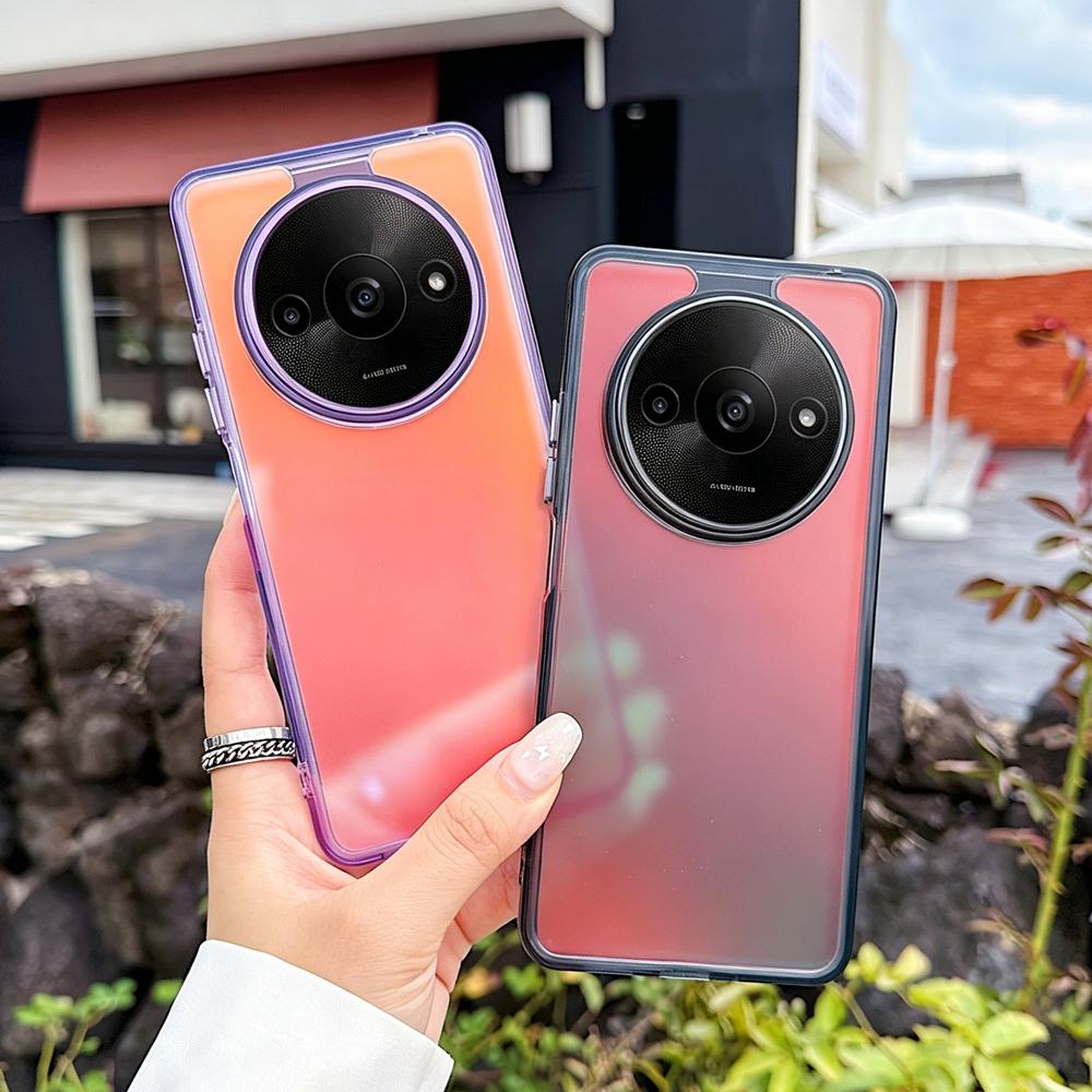 KEYSION Fashion Laser Gradient Colorful Phone Case for Xiaomi Redmi A3 A3X Soft TPU+PC Shockproof Back Cover for Xiaomi POCO C61