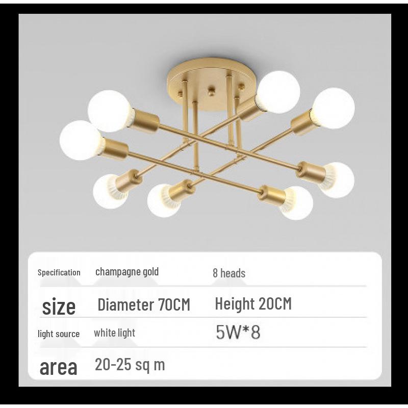 Nordic Wrought Iron Pendant Light: Creative Industrial Style for Living Room, Dining Room, or Bedroom.