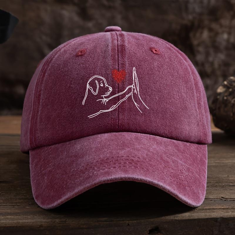 Dog Love High Five Printed Baseball Hat American Retro Duck Tongue Hat Outdoor Men's and Women's Hats