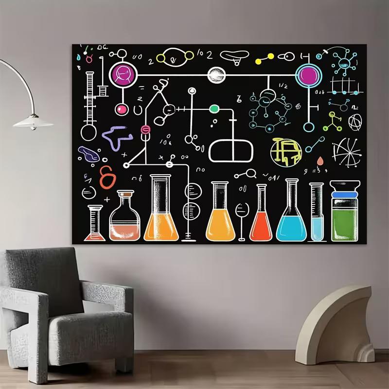 2D Chemistry Lab Backdrop Science Themed Birthday Photography Background