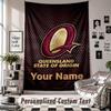 Wall Hanging Tapestry With Custom Name & Text, Queensland Maroons Decorative Tapestry For Bedroom