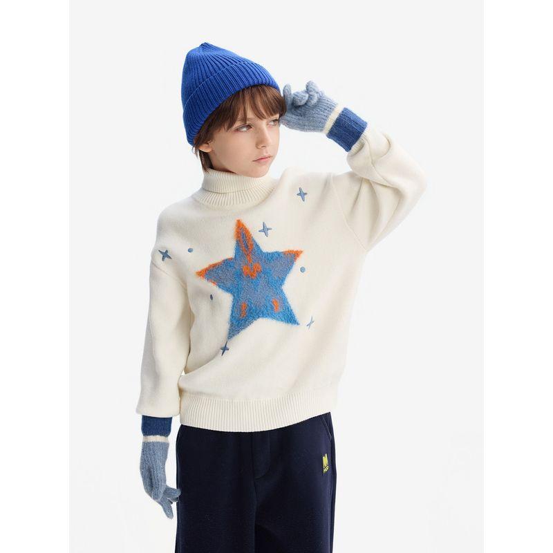 Mqd Children's Clothing Boys' Turtleneck Sweater 2025 Winter New Style Children's Knitwear for Older Kids Thickened Wool