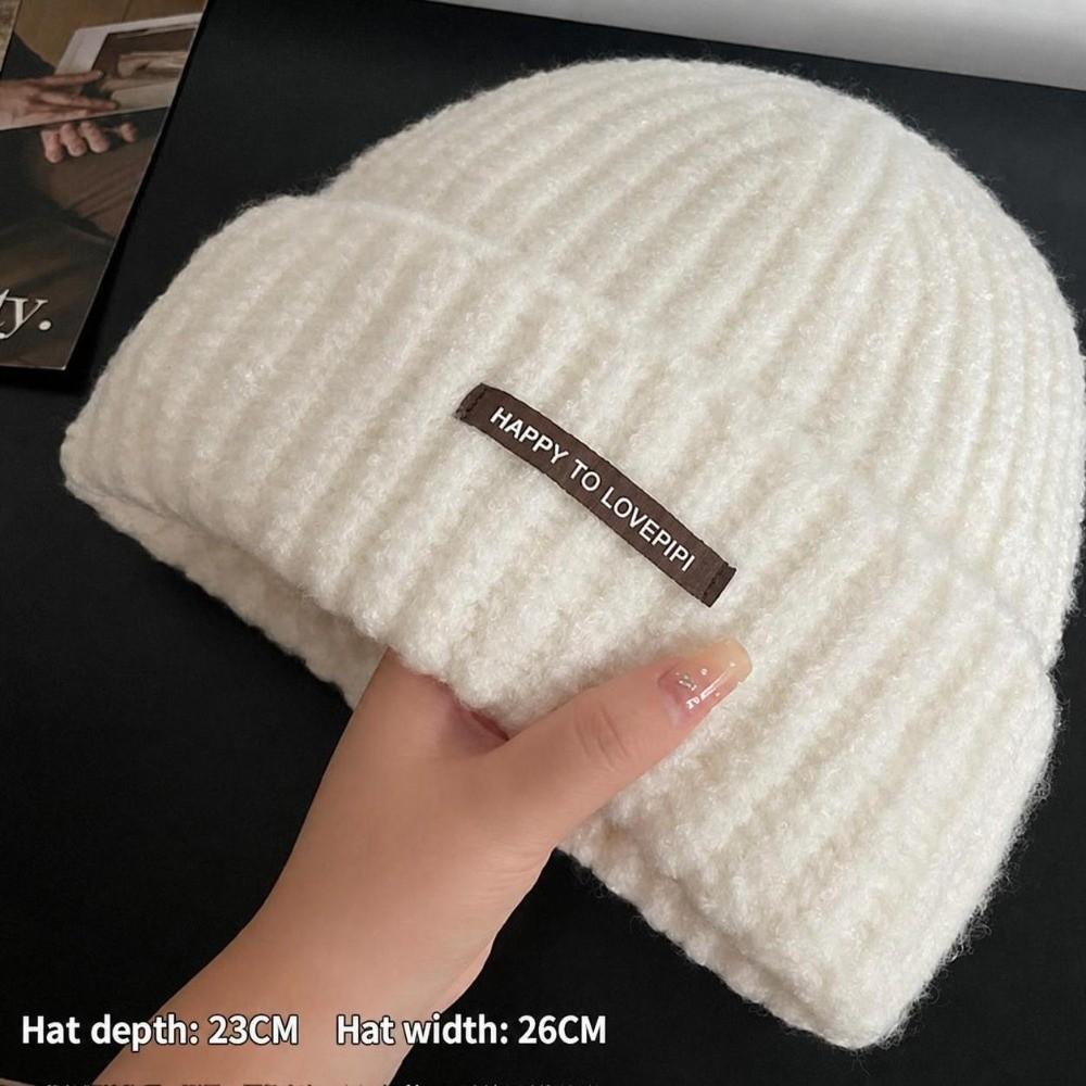 Thick Warm Knitted Beanie Hat Polyester Earflap Casual Beanie Hat Slouchy Beanie Hat Women Use
