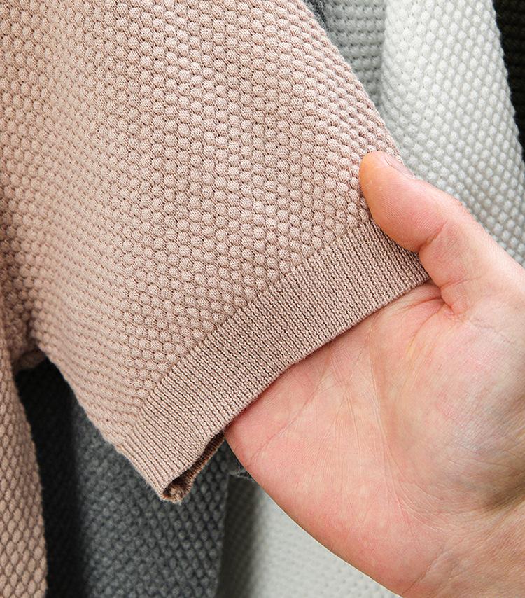 Men's 2025 Summer V-neck Polo - Casual Short Sleeve Pure Cotton Shirt with Pineapple Texture