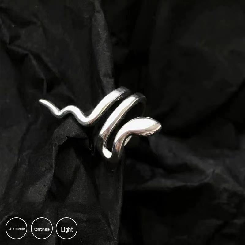 Zodiac Snake Ear Clips: Elegant No-Pierce Pure Silver Design for Women