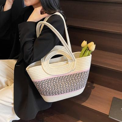 Large Capacity Woven Bag Women's New Shoulder Handbag Commuter Beach Hand Bucket Bag