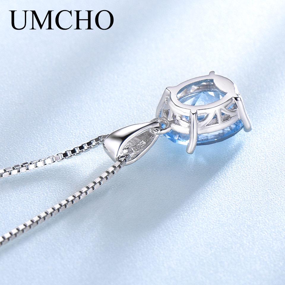 Umcho Genuine Pendants Necklaces for Women Gemstone Jewelry