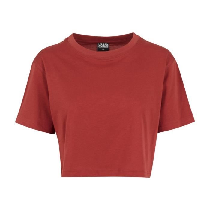Top court oversize - Urban Classics - Rouge - 100% coton - Femme - Décontracté