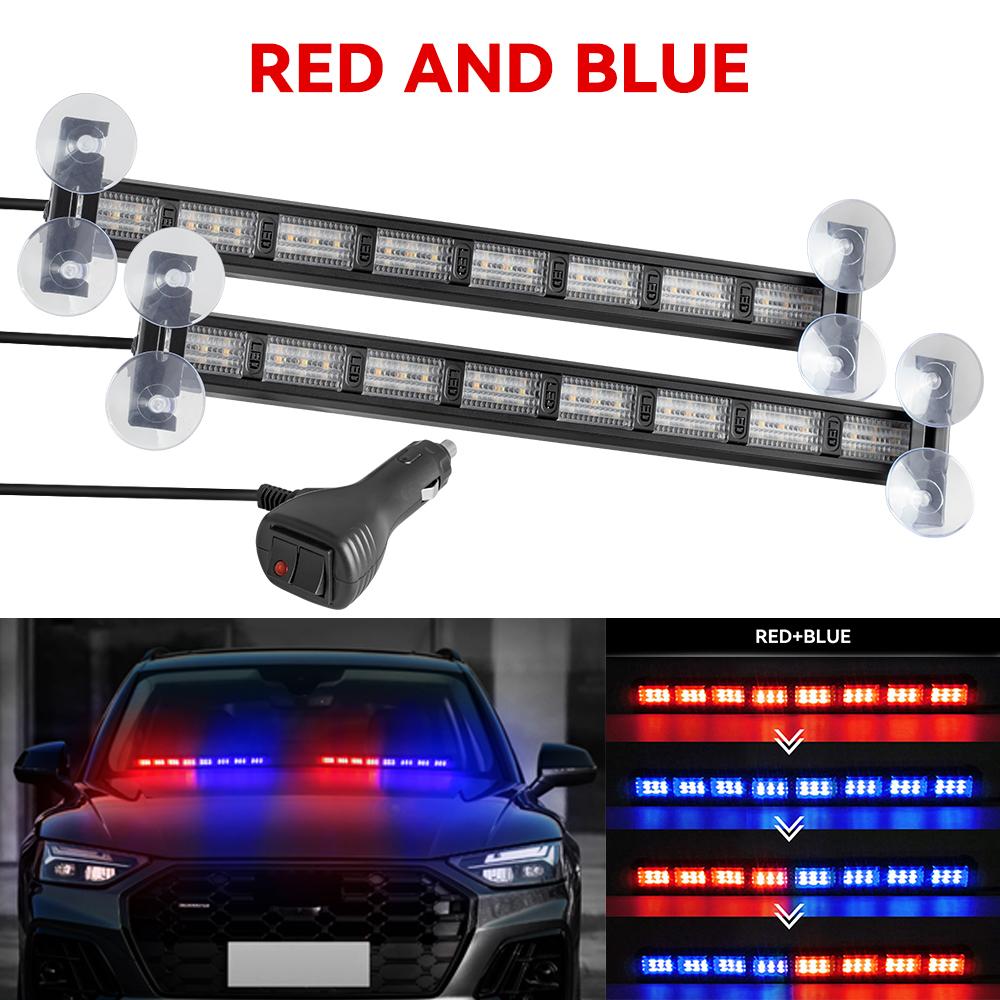 LED Universal Car Strobe Light Flasher Vehicle Windshield Flashing Warning Signal Lamp Red Blue Police Emergency Lights 12V