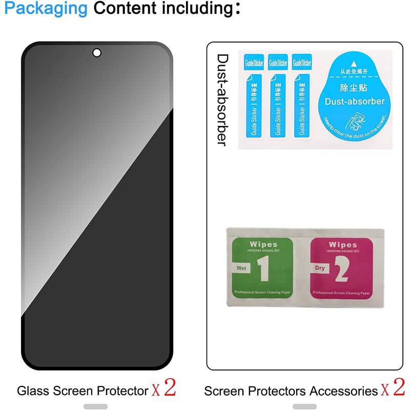 2 Pack Privacy Screen Protector for Samsung Galaxy A57 A37 S26 Plus S25 S24 FE A56 A36 A55 A35 [Anti-Spy Tempered Glass] Anti-Scratch, Bubble-Free