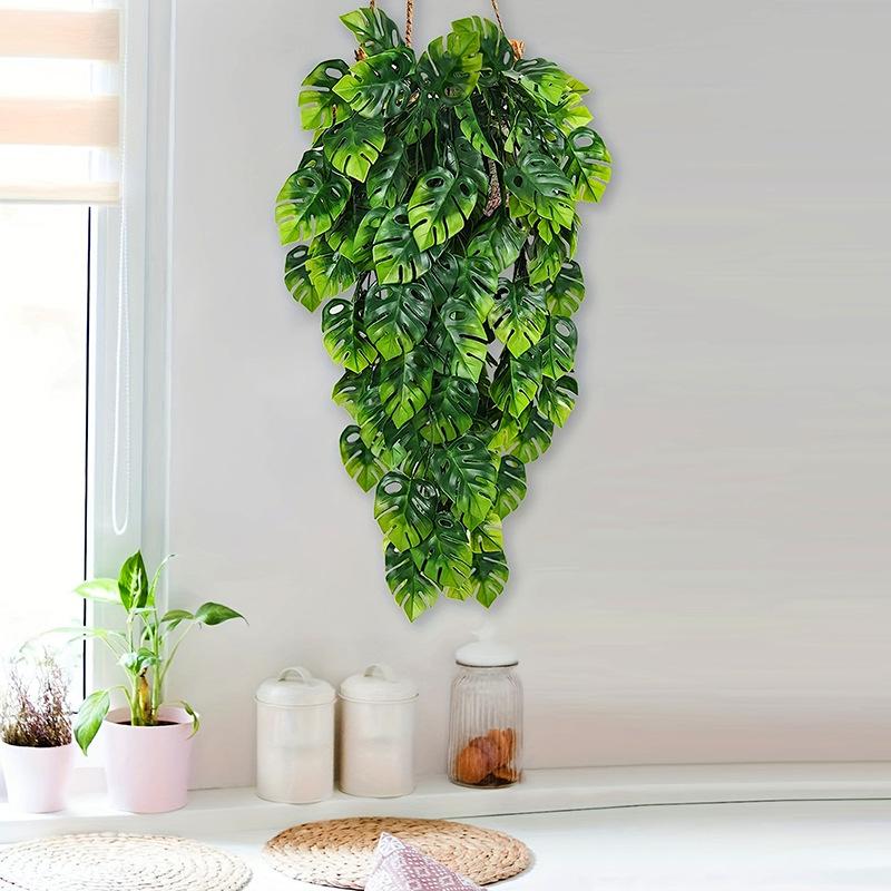 Simulation Small Turtle Back Leaf Wall Hanging Plastic Vine Artificial Plant Green Plant Wall False Flower Vine Balcony Decoration