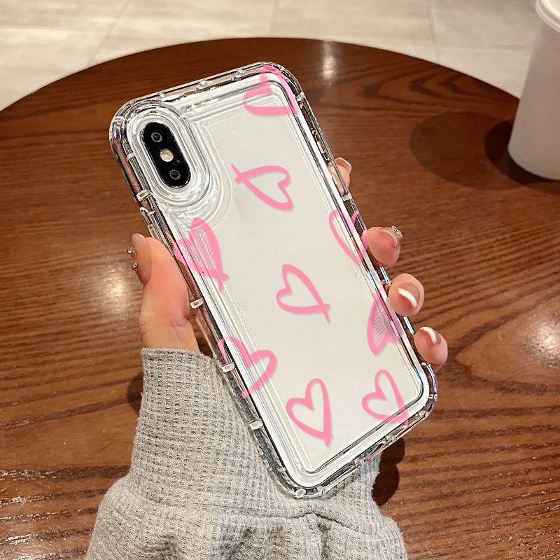 Love Heart Phone Case For Iphone 11 Fundas Iphone 13 14 15 Pro Max 12 XR 7 8 Plus X Xs SE   15promax 13promax Soft TPU Cover