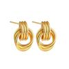 316 Titanium Steel Twisted Knot Earrings: Elegant Geometric Studs with European and American Flair