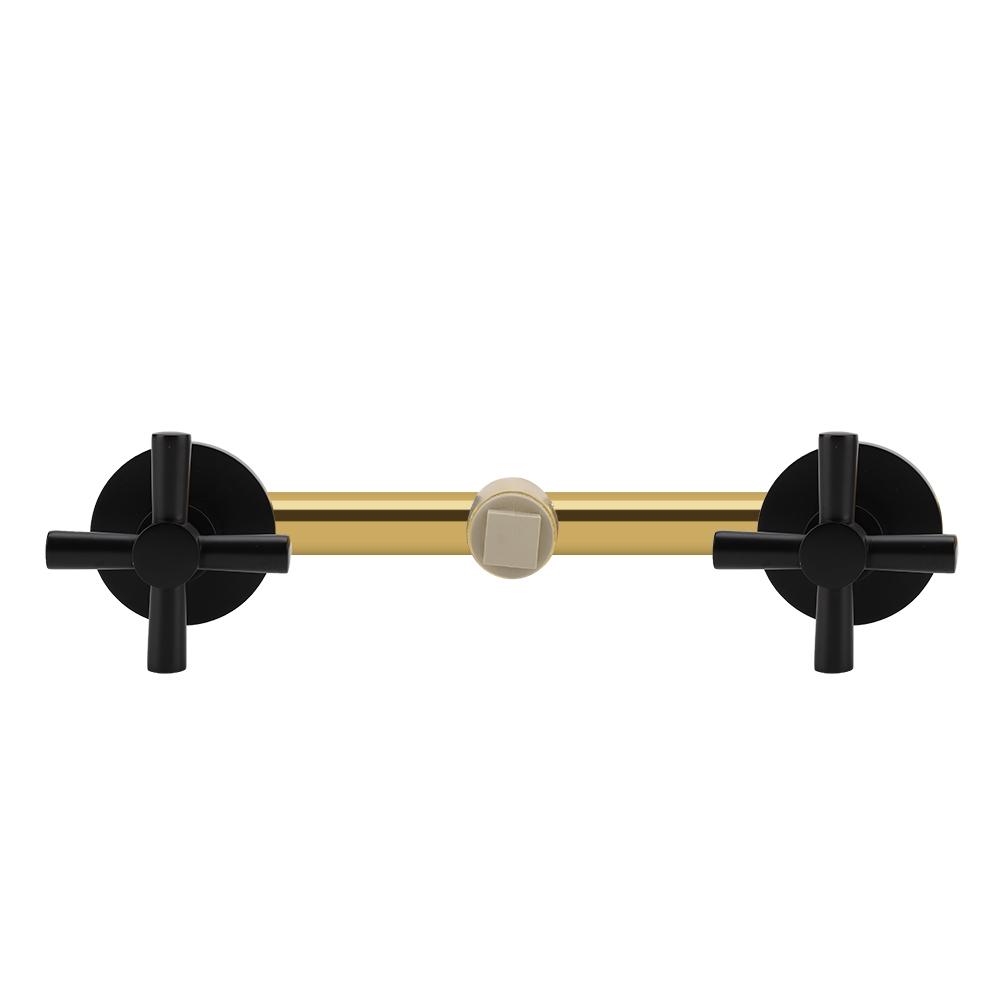 Brass Basin Hot and Cold mixing Tap Concealed Bathroom Sink Faucet Mount on Wall Sliver