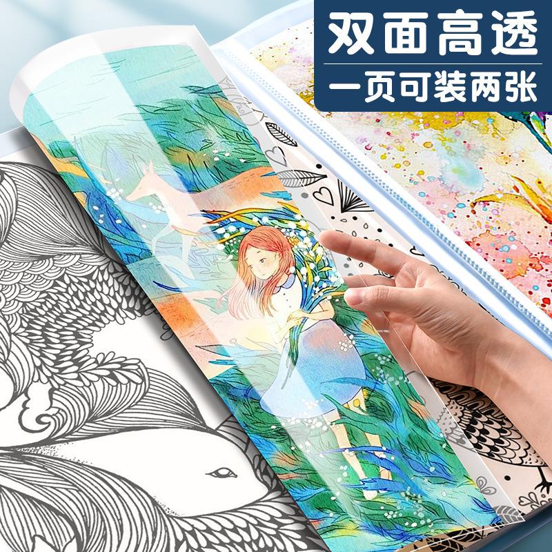 A3/A2 Art Portfolio Thickened Double Sided High Transparent Artwork Storage Poster Certificate Holder Drawing Paper Organizer