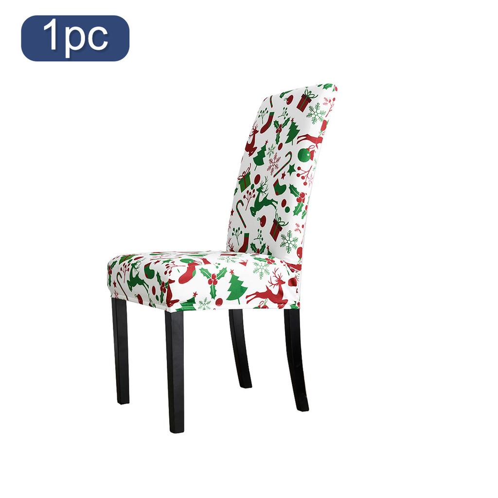 Stretch Print Christmas Chair Cover Christmas Chair Cover Decoration