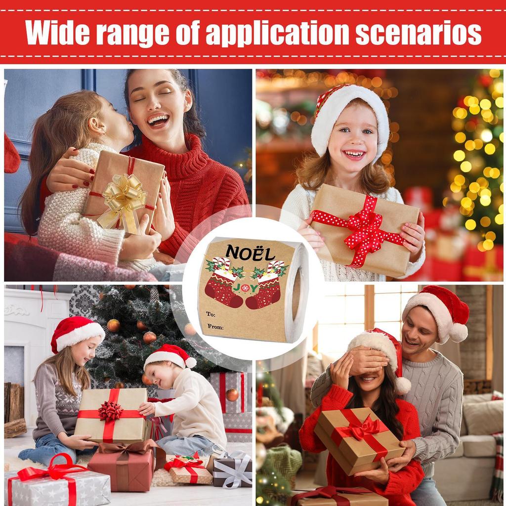 Christmas Labels Festive Adhesive Decorative Label Adhesive Cartoon Christmas Tags For Home Crafting Festival Celebration