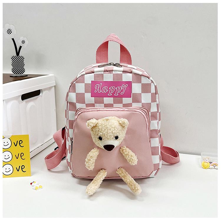 

Детский школьный рюкзак 2025 новый медведь рюкзак для начальной школы для мальчиков и девочек повседневный рюкзак для занятий тренд розовый