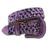 Leopard Print Rhinestone Leather Belt - Y2K Style for Women