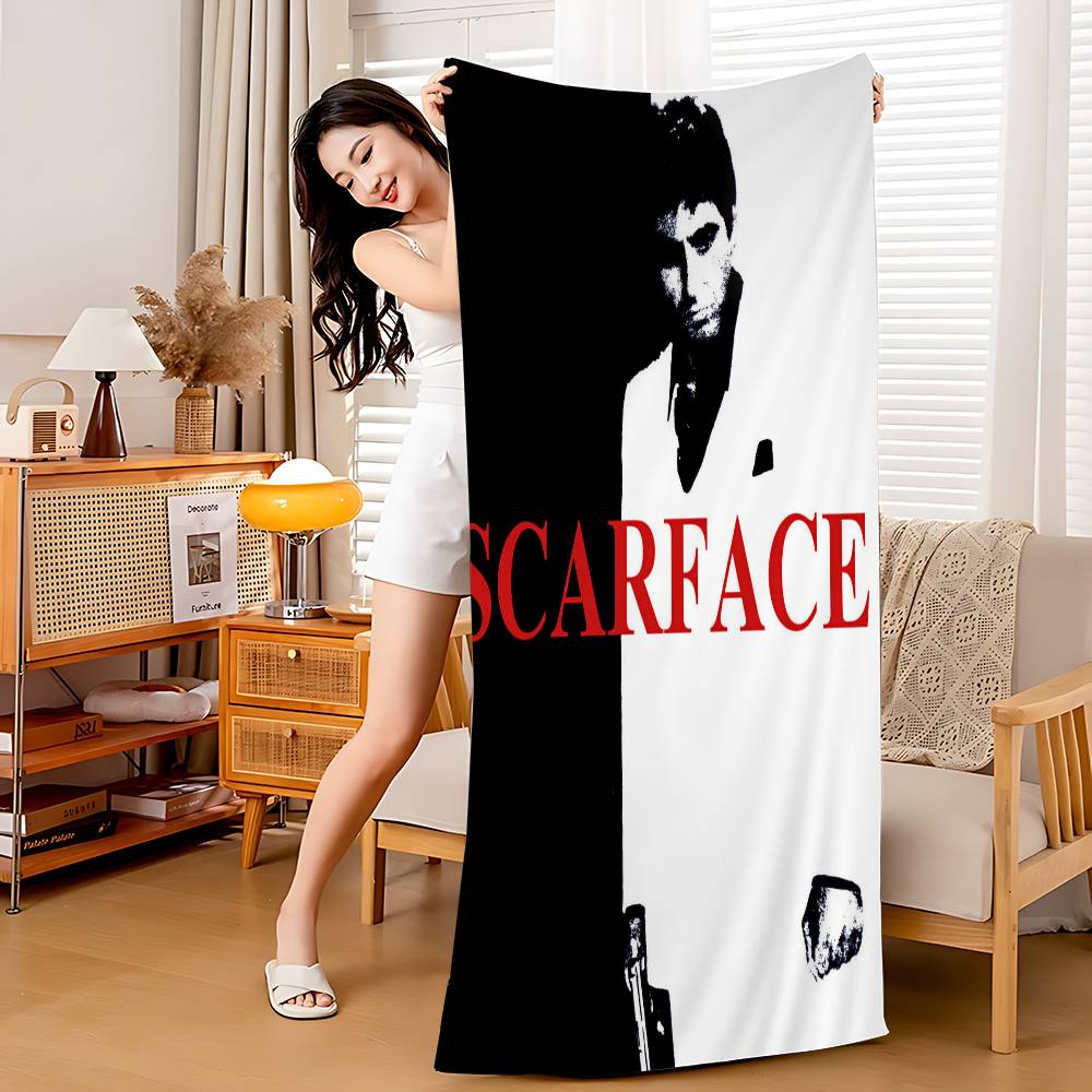 Classic Film S-Scarface Bath Towel Microfiber Soft Water Absorbing Breathable For Girl Kids Decorative Cartoon Beach Towel