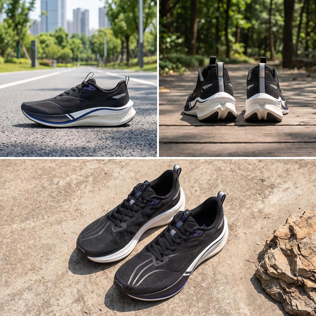 Li Ning Red Rabbit 7 Pro Vysoce pružné tlumení nárazů Protiskluzové Lehké Nízké Běžecké boty Pánské Běžecké boty Černé ARPU001-3