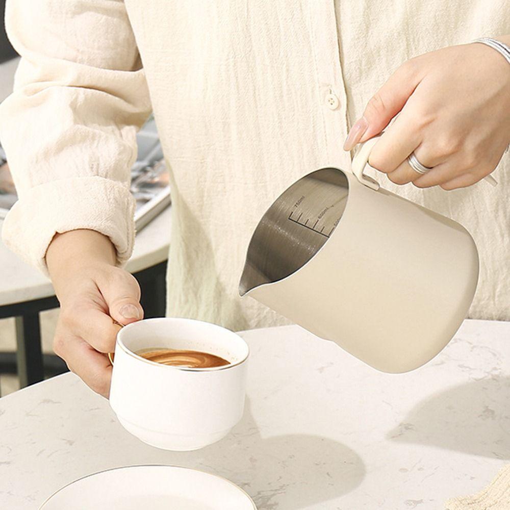 Stainless Steel Milk Frothing Pitcher 500/750ml Espresso Steaming Pitchers Coffee Bar