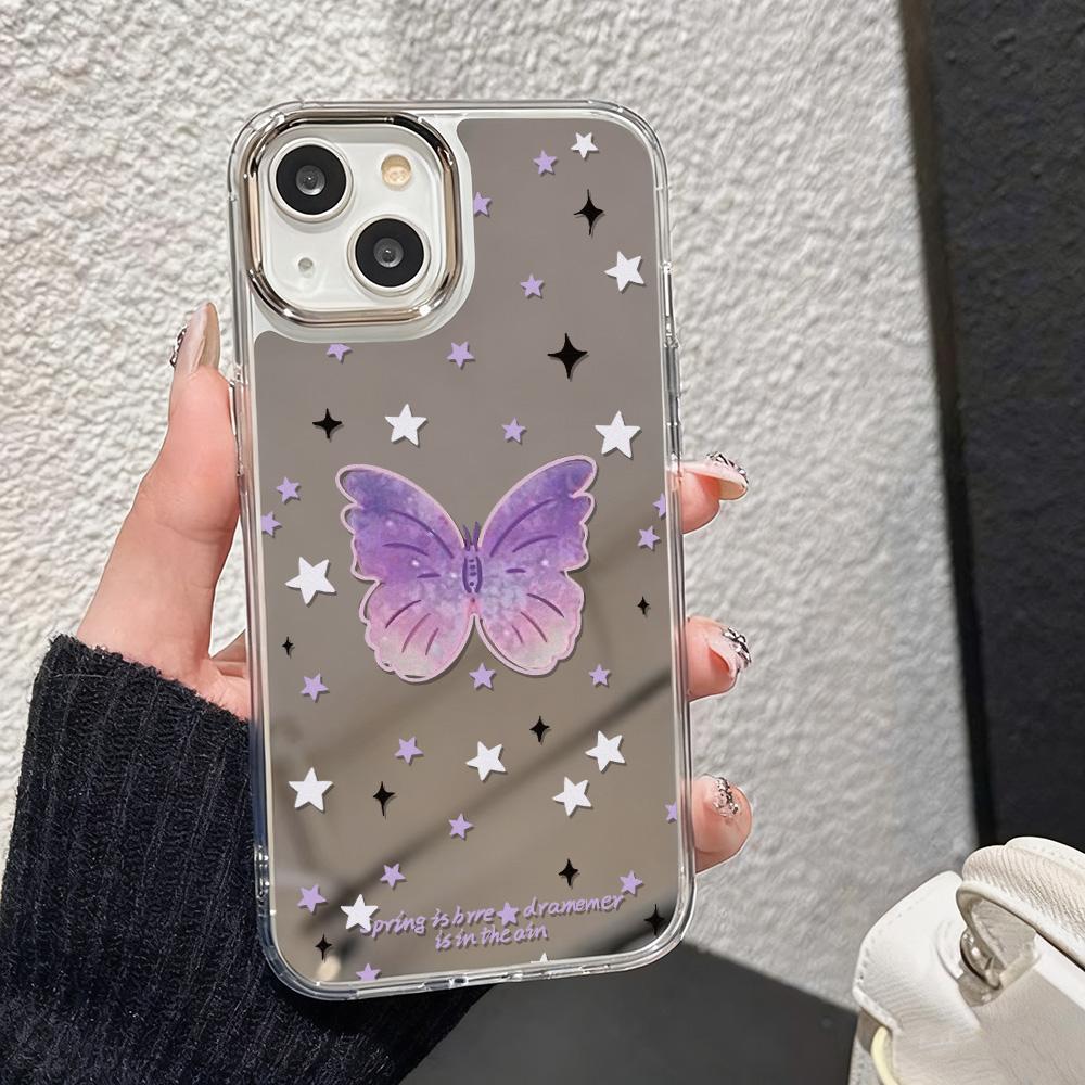 Модный Чехол для Телефона Зеркало для Макияжа Звезда Для Iphone 17 ProMax 16 13 11 15 14 Plus 12 Air 16e 17e Роскошный Защитный Чехол Funda iphone 15 Pro