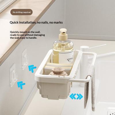 Kitchen Sink Organizer Drain Rack Self-Draining Shelf Sponge Holder Dishcloth Faucet Storage Soap Drainer Kitchen Accessories