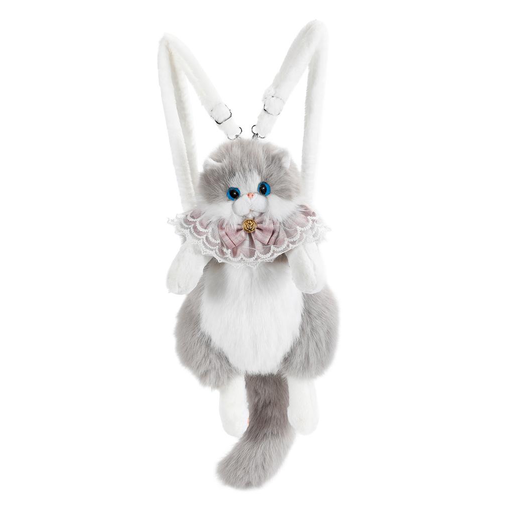 Ragdoll Cat Plush Backpack Stuffed Animal, Realistic Kitten Doll Shoulder Bag, Cute Cat Plushie Toy for Kids Adults Gift